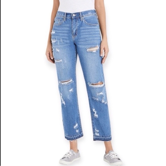 KanCan 29 (US 11) High Rise Ripped Boyfriend Jeans Exclusively For Maurices - Picture 14 of 14